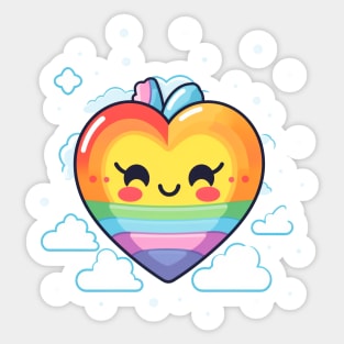 Pride Rainbow Kawaii Heart Sticker